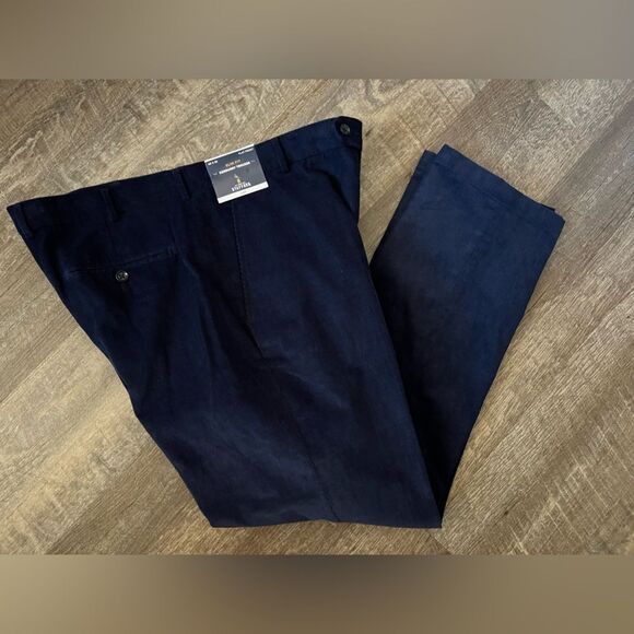 Stafford Other - Stafford Slim Fit Flat Front Corduroy Trouser- Size-40x32